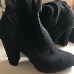 Lulus So Much Yes Black Suede Over Knee Boots